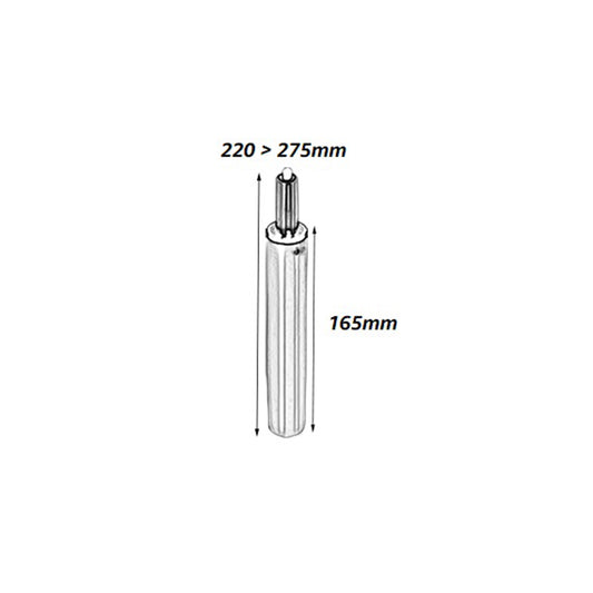 60'lık siyah koltuk amortisörü ölçüleri, 220-275mm ve 165mm yüksekliği ile ergonomik oturum için ideal.