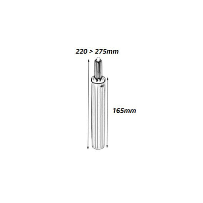 60'lık siyah koltuk amortisörü ölçüleri, 220-275mm ve 165mm yüksekliği ile ergonomik oturum için ideal.